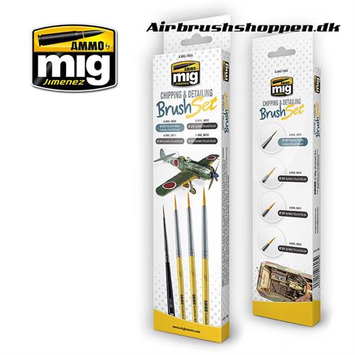 A.MIG 7603 CHIPPING & DETAILING BRUSH SET